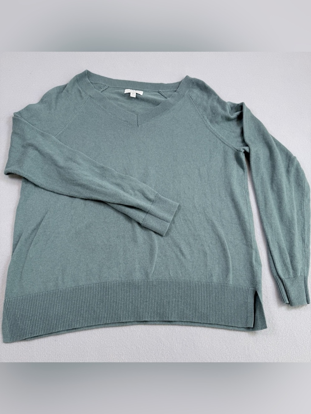 Lucky Brand Sage Green V-Neck Sweater Womens Size M